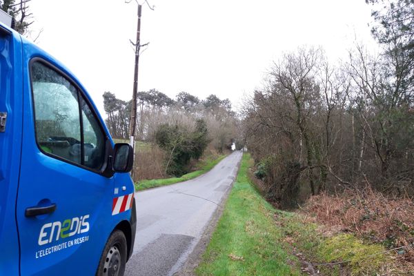 Câble électrique à terre du côté de la Chapelle-Bouëxic en Ille-et-Vilaine