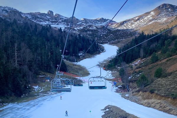 Station de ski de Val Louron dans les Hautes-Pyrénées, dimanche 28 janvier 2024.