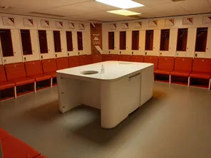 Les vestiaires de l'AS Monaco du stade Louis II.