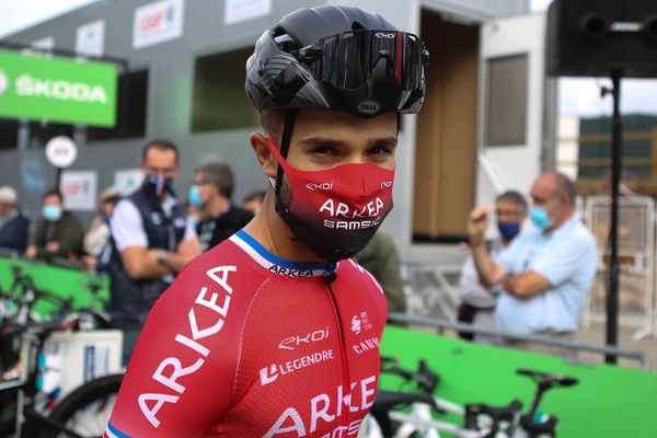 Nacer Bouhanni en août 2020, lors des championnats de France à Grand-Champ