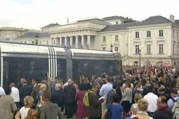 Inauguration du tramway à Tours, le 31 août 2013. 