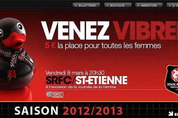 La publicité du Stade Rennais à l'occasion de la journée de la femme.