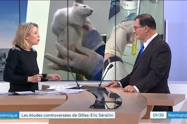 Gilles-Eric Séralini sur le plateau du 19/20 Normandie, le 13 décembre 2018. 