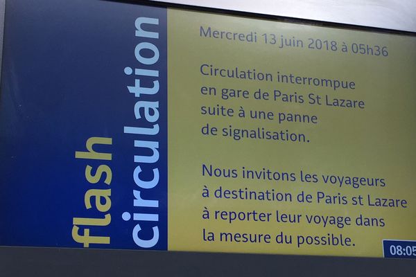 La circulation des trains est interrompue entre Paris et la Normandie ce mercredi 13 juin