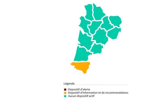 Les Pyrénées-Atlantiques sont en niveau orange "Dispositif d’information et de recommandations"