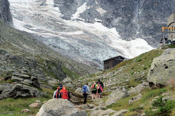 Le refuge du Plan de l'Aiguille, à 2,200 mètres, à Chamonix-Mont-Blanc 