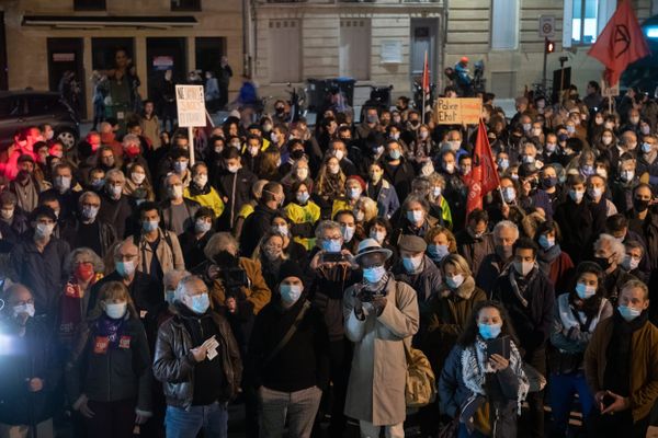 Rassemblement le 17 novembre sur le parvis des droits de l'homme à Bordeaux contre le projet de loi "sécurité globale" 