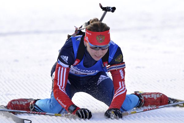 Ekaterina Glazyrina à Hochfilzen en décembre 2014. 
