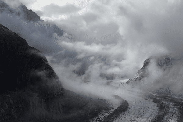 Brouillard sur la mer de glace