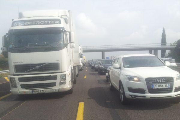 Ce matin, sur l'autoroute A9, dans les Pyrnénées Orientales avant le Boulou