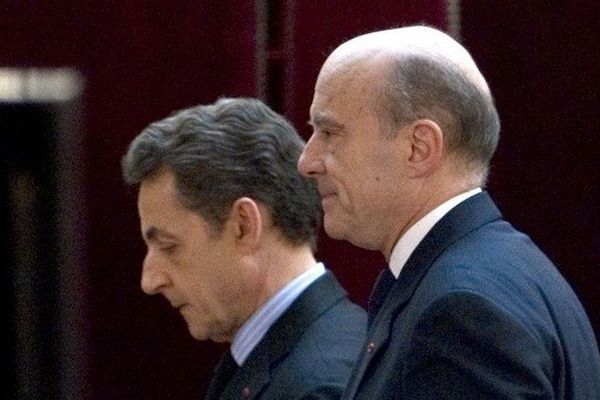 Le Président Nicolas Sarkozy et son ministre des Affaires étrangères Alain Juppé à New-York le 20 janvier 2012. 