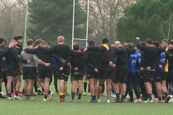 Les joueurs lors de l'entraînement du 6 janvier.