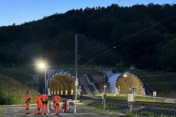 La première partie de l'exercice s'est déroulé dans le tunnel de Saverne.