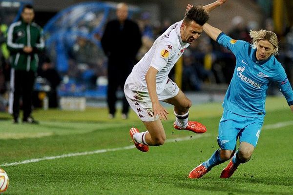 Tymoshchuck, l'attaquant vedette de Kairat-Almaty, le 12 mars 2015 lors de la rencontre du FC Zenit contre le FC Torino en Ligue Europa. 