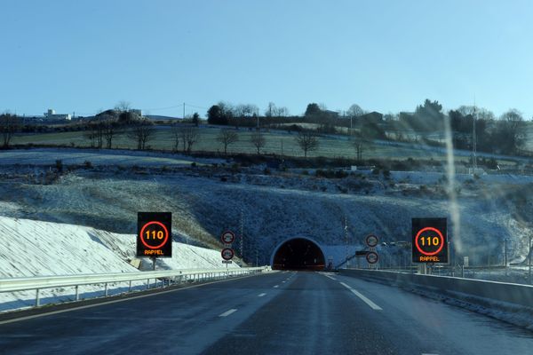 Le tunnel de Violay sur l'autoroute A89 dans le département de la Loire.