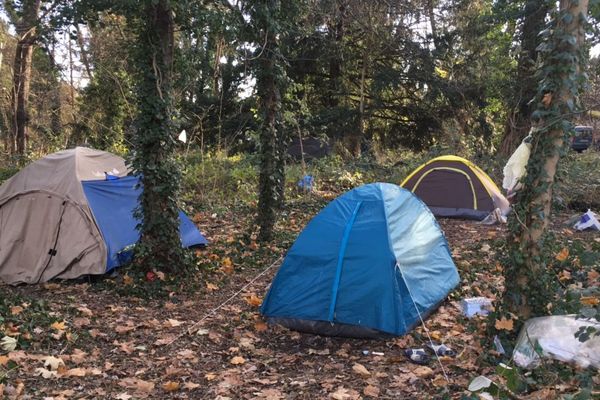 C'est dans l'une de ces tente que vivaient la femme de 44 ans, au Parc du Heyritz à Strasbourg