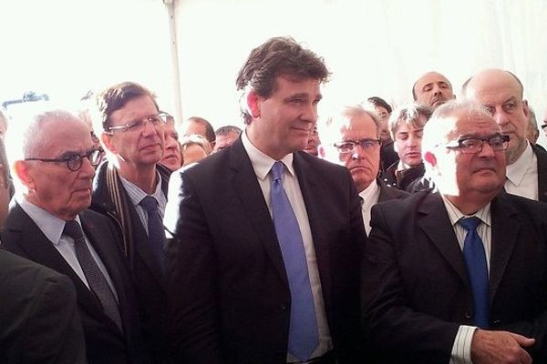 Arnaud Montebourg, lors de sa visite dans le Tarn