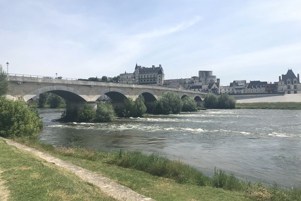 (Indre-et-Loire, le 11 juin 2023). Le château d'Amboise surplombant la Loire.