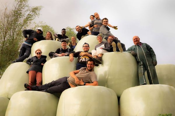 Les jeunes bénévoles et les animateurs rassemblés lors d'un précédent chantier écologique