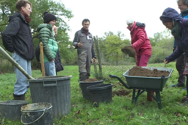 Des ateliers pratique, comme ici la plantation d'arbres, ont été organisés.