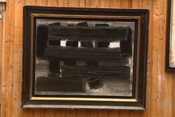 Huile sur toile de Pierre Soulages. 1955. Vendue 450 000 euros.