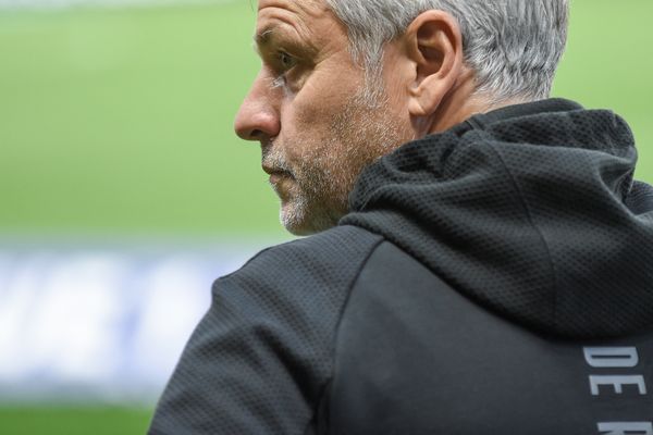 Bruno Genesio durant le derby Nantes-Rennes le 12 mai 2022