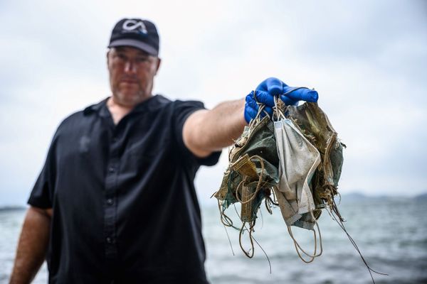 Illustration de masques retrouvés dans les cours d'eau