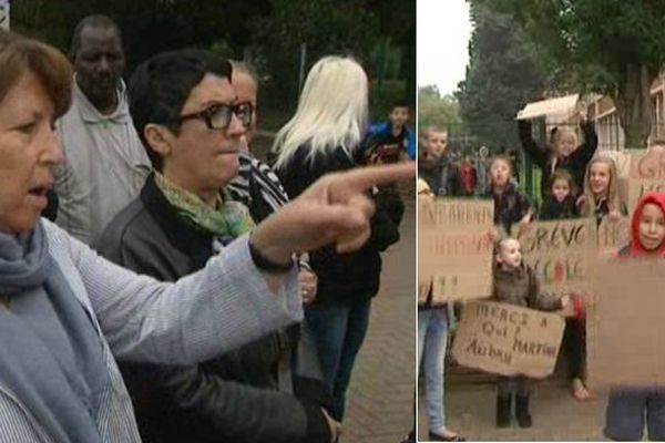 Martine Aubry, maire de Lille,  à l'école Samain-Trulin ce samedi matin. 