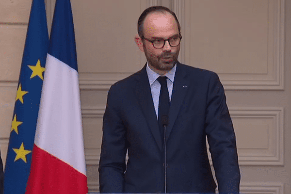 Edouard Philippe, lors de l'annonce de l'abandon du projet de Notre-Dame-des-Landes, le 17 janvier 2018 