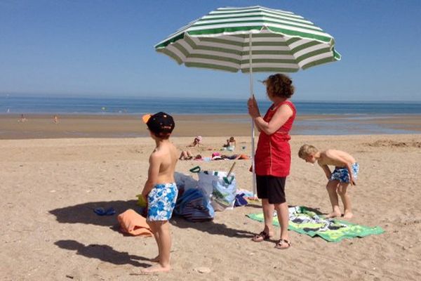 La plage de Ouistreham, ce midi