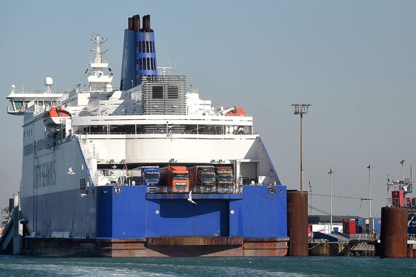 Un ferry de la compagnie DFDS à Loon-Plage en septembre dernier.