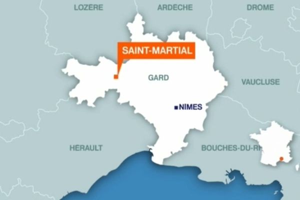 Gard - carte de localisation de Saint-Martial