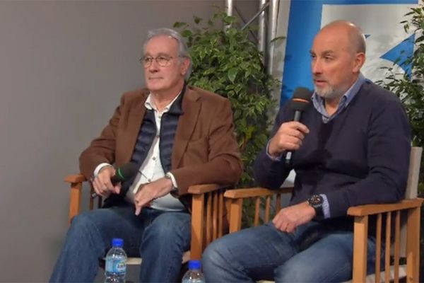 Miguel Courtois et Bernard Lecoq au festival de Luchon pour défendre le documentaire "Moi Juan Carlos roi d'Espagne"