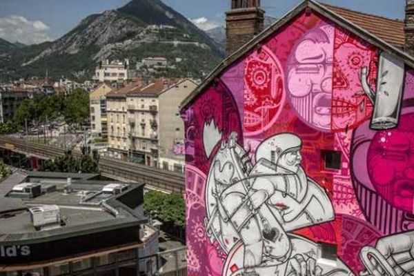 Une œuvre du Street Art Fest en 2018 à Grenoble.