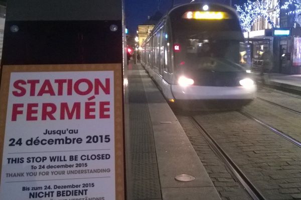 La station tram Broglie est fermée normalement jusqu'au 24 décembre