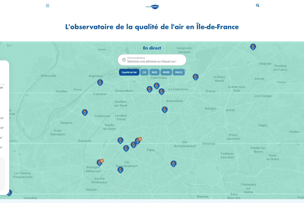 La plateforme de prévision, heure par heure, de la qualité de l’air sur le site internet d’Airparif.