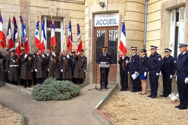 Carcassonne - hommage aux 3 policiers tués dans l'attentat djihadiste à Charlie hebdo - 13 janvier 2015.