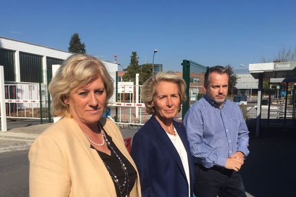 Mmes Lefebvre ptde cg 80 Cayeux maire de Beauvais et M. Loquet élu ville de Beauvais reçus par la direction de l’usine