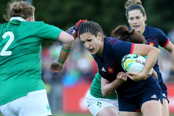 Lénaïg Corson, pendant le match de l'équipe de France contre l'Irlande