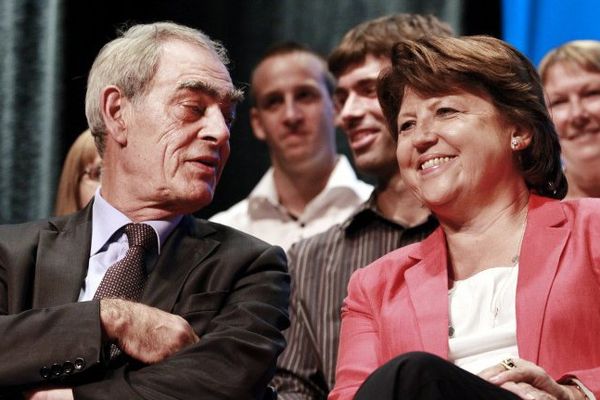 Henri Emmanuelli et Martine Aubry en 2011 à Mont-de-Marsan.