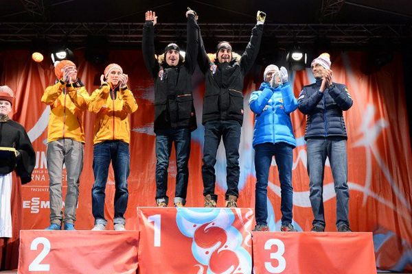 Jason Lamy Chappuis et François Braud sur le podium 