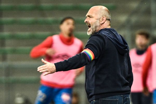 Pascal Dupraz durant un match de Saint-Etienne face au Stade de Reims