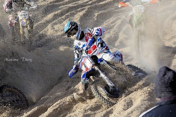 Adrien Van Beveren en pleine action lors de l'Enduropale du Touquet 2014. 