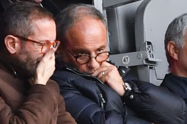 Marc Ingla (directeur général du LOSC) et Luis Campos au Stade Pierre-Mauroy le 17 février 2019. 