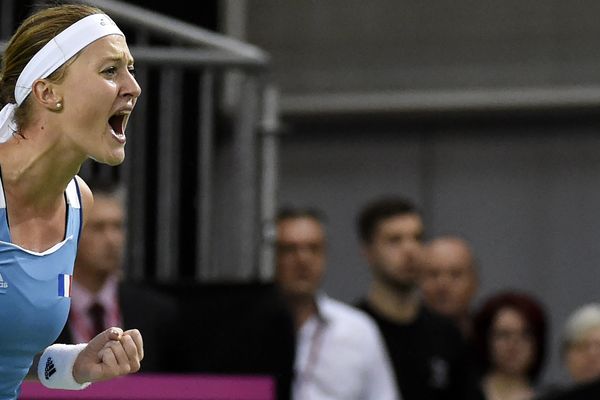 Kristina Mladenovic ce week-end lors du match de Fed Cup France-Russie.