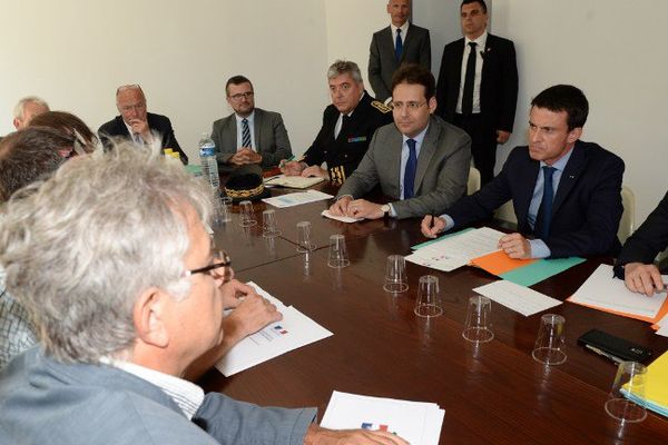 Manuel Valls à la sous-préfecture de Libourne aujourd'hui