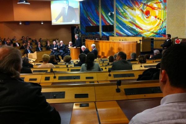 Le conseil régional de Lorraine accueillait les chefs d'exécutifs lorrains, lundi 21 janvier 2013 à l'occasion des voeux aux forces vives de la région.