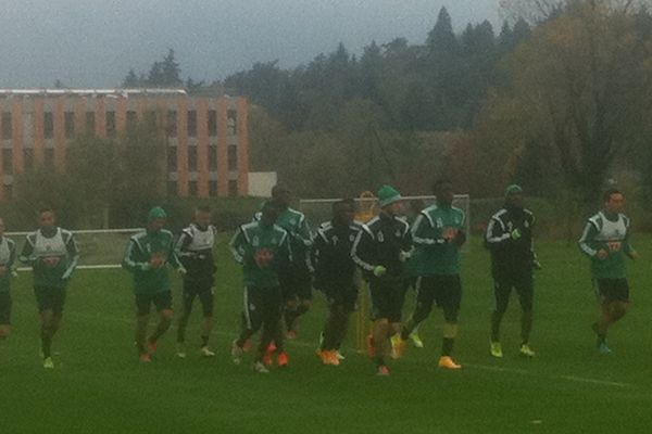 Les Verts à l'entraînement avant la rencontre avec l'Inter Milan à Geoffroy-Guichard ... 05/11/14