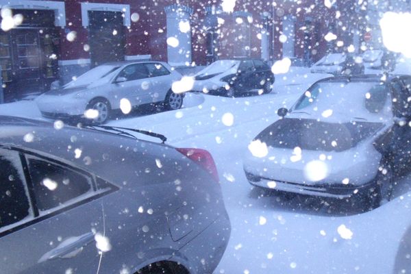 Neige à Roubaix ce mardi matin. 