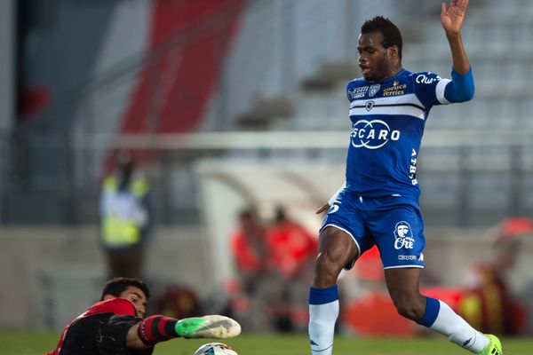 Lassana Coulibaly, avec le maillot de Bastia, en avril 2017.